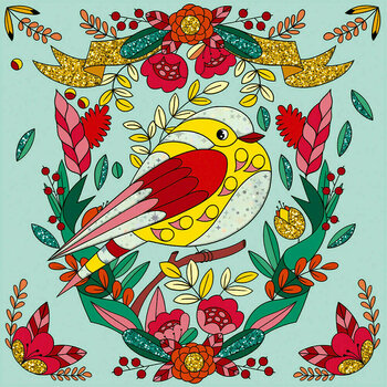 Imagini de sablare Janod J07829 Imagini de sablare Păsări Nisipuri strălucitoare și hârtii metalice - 6