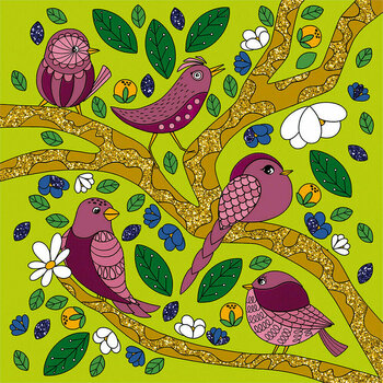 Imagini de sablare Janod J07829 Imagini de sablare Păsări Nisipuri strălucitoare și hârtii metalice - 7