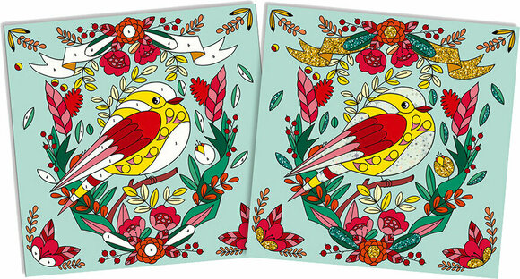 Imagini de sablare Janod J07829 Imagini de sablare Păsări Nisipuri strălucitoare și hârtii metalice - 9