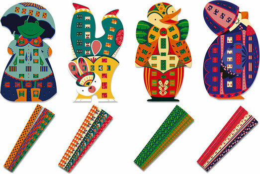 Kunst og kreativt sæt Janod Weaving With Strips Of Paper Animals Set Midi - 2
