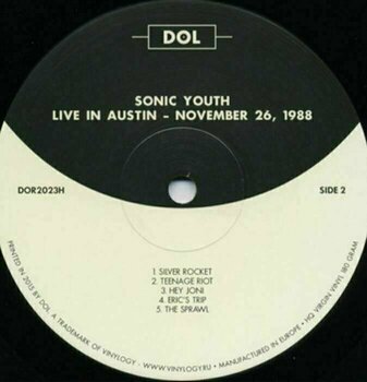 Vinyl Record Sonic Youth - Live In Austin - November 26, 1988 (LP) - 3