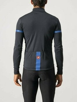 Cyklodres/ tričko Castelli Fondo 2 Jersey Full Zip Dres Light Black/Blue Reflex S - 3