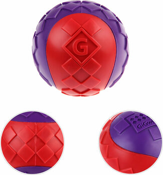 Igračka GiGwi Ball with Squeaker Red/Purple S - 2