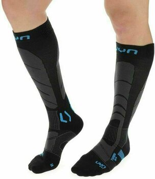 Ski Socks UYN Men's Ski Touring Black/Azure 35/38 Ski Socks - 3
