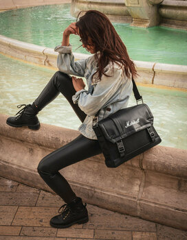 Music bag Marshall Uptown Messenger Black/White Purse Black - 15