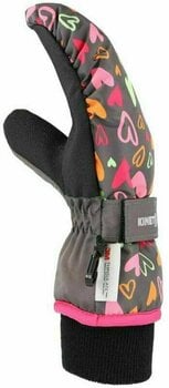 Ski Gloves KinetiXx Candy Mini Grey Printed Hearts 3 Ski Gloves - 3