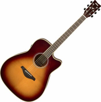 Guitare Dreadnought acoustique-électrique Yamaha FGC-TA Brown Sunburst - 3