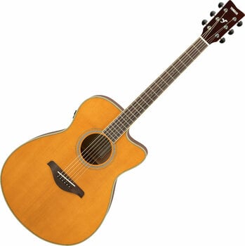Dreadnought elektro-akoestische gitaar Yamaha FSC-TA Vintage Tint - 3