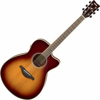 Dreadnought elektro-akoestische gitaar Yamaha FSC-TA Brown Sunburst - 3