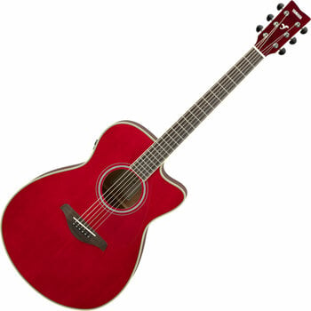 Dreadnought elektro-akoestische gitaar Yamaha FSC-TA Ruby Red - 3