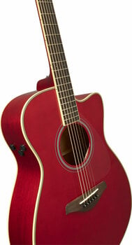 Dreadnought elektro-akoestische gitaar Yamaha FSC-TA Ruby Red - 4