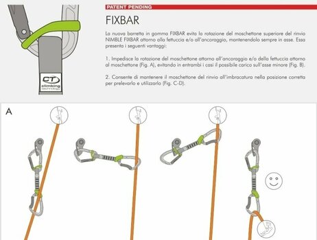 Karabinek wspinaczkowy Climbing Technology Nimble EVO Pro NY Quickdraw Green/Orange Solid Straight/Solid Bent Gate 12.0 - 3