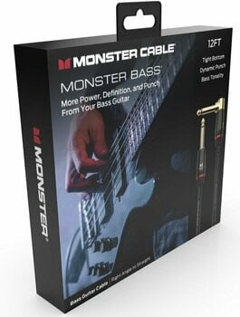 Instrumentenkabel Monster Cable Prolink Bass 12FT Instrument Cable Schwarz 3,6 m  Winkelklinke - Gerade Klinke  - 4
