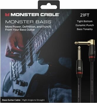 Instrument Cable Monster Cable Prolink Bass 21FT Instrument Cable Black 6,4 m Angled-Straight - 2