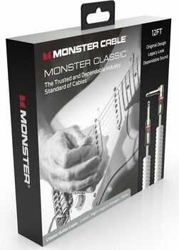 Câble pour instrument Monster Cable Prolink Classic 12FT Coiled Instrument Cable Blanc 3,5 m Angle - Droit - 4