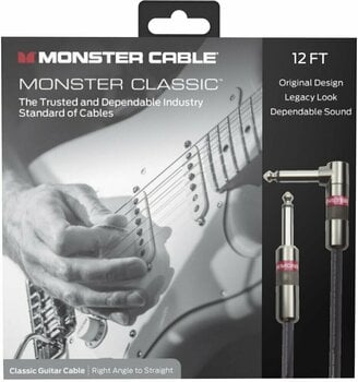 Câble pour instrument Monster Cable Prolink Classic 12FT Instrument Cable Noir 3,6 m Angle - Droit - 2