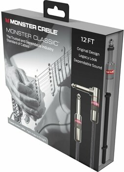 Instrumentenkabel Monster Cable Prolink Classic 12FT Instrument Cable Schwarz 3,6 m  Winkelklinke - Gerade Klinke  - 3