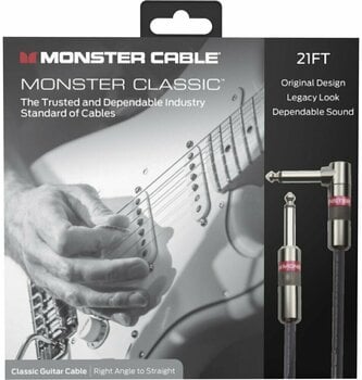 Hangszerkábel Monster Cable Prolink Classic 21FT Instrument Cable Fekete 6,4 m Pipa - Egyenes  - 2