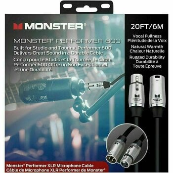 Microphone Cable Monster Cable Prolink Performer 600 20FT XLR Microphone Cable Black 6 m - 2