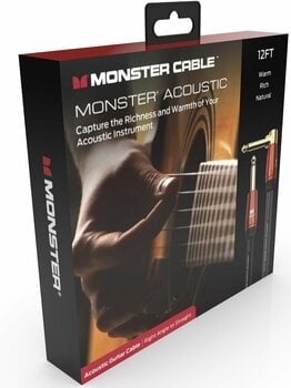 Cabo do instrumento Monster Cable Prolink Acoustic 12FT Instrument Cable Preto 3,6 m Angled-Straight - 3
