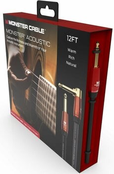 Hangszerkábel Monster Cable Prolink Acoustic 12FT Instrument Cable Fekete 3,6 m Pipa - Egyenes  - 4