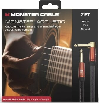 Instrument Cable Monster Cable Prolink Acoustic 21FT Instrument Cable Black 6,4 m Angled-Straight - 2