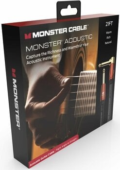 Instrument Cable Monster Cable Prolink Acoustic 21FT Instrument Cable Black 6,4 m Angled-Straight - 3