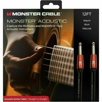 Nástrojový kabel Monster Cable Prolink Acoustic 12FT Instrument Cable Černá 3,6 m Rovný - Rovný - 2