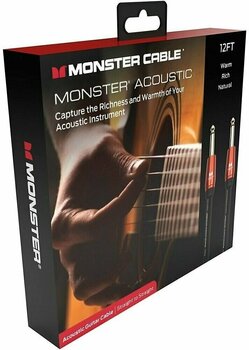 Hangszerkábel Monster Cable Prolink Acoustic 12FT Instrument Cable Fekete 3,6 m Egyenes - Egyenes - 3