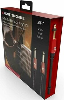 Hangszerkábel Monster Cable Prolink Acoustic 21FT Instrument Cable Fekete 6,4 m Egyenes - Egyenes - 4