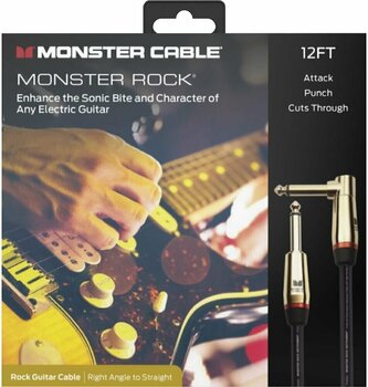 Câble pour instrument Monster Cable Prolink Rock 12FT Instrument Cable Noir 3,6 m Angle - Droit - 2