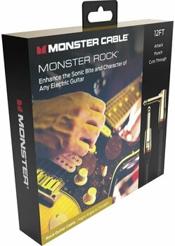 Cabo do instrumento Monster Cable Prolink Rock 12FT Instrument Cable Preto 3,6 m Angled-Straight - 3