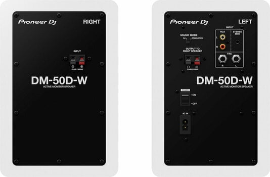 2-obsežni aktivni studijski monitor Pioneer Dj DM-50D-WH - 3