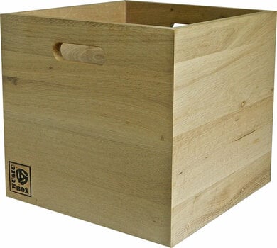 Vinyl Record Box Music Box Designs Natural Oak 12 Inch Vinyl Record Storage Box - 2