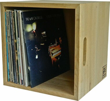 Box für LP-Platten Music Box Designs Natural Oak 12 Inch Vinyl Record Storage Box - 4