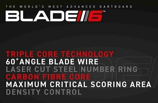 Dartscheibe Winmau Blade 6 Carbon Triple Core Schwarz Dartscheibe - 6
