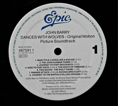 Vinyl Record John Barry - Dances With Wolves (Original Motion Picture Soundtrack) (LP) - 2