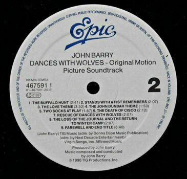 Грамофонна плоча John Barry - Dances With Wolves (Original Motion Picture Soundtrack) (LP) - 3