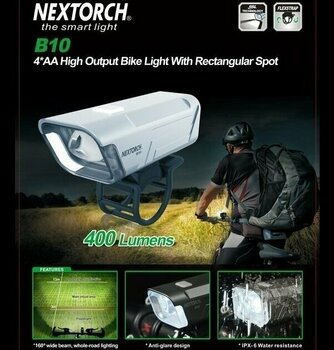 Oświetlenie rowerowe przednie Nextorch B10 400 lm Silver Oświetlenie rowerowe przednie - 4