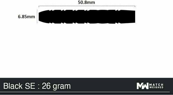 Săgeți Red Dragon Gerwyn Price Back to Black Tungsten 90% Steeltip 26 g Săgeți - 7