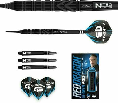 Săgeți Red Dragon Gerwyn Price Back to Black Tungsten 90% Softip 18 g Săgeți - 5
