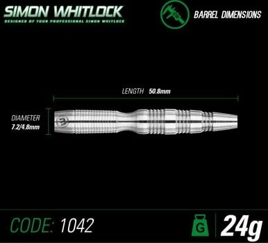 Dart Winmau Simon Whitlock Tungsten 90% Steeltip 24 g Dart - 5