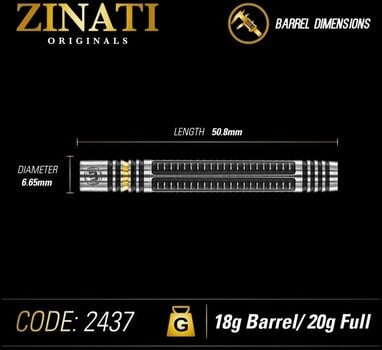 Дартс Winmau Zinati Tungsten 90% Softip 20 g Дартс - 6