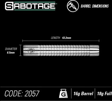 Dart Winmau Sabotage Tungsten 90% Softip 18 g Dart - 6