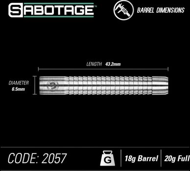 Dart Winmau Sabotage Tungsten 90% Softip 20 g Dart - 6