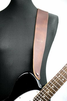 Leather guitar strap Richter Raw II Brown Leather guitar strap Brown - 9