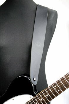 Leather guitar strap Richter Raw II Black Leather guitar strap Black - 9