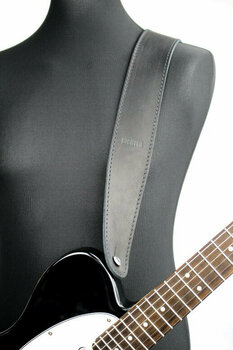 Leather guitar strap Richter RAW II Nappa Black Leather guitar strap Nappa Black - 10