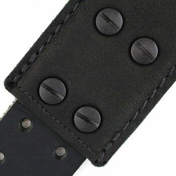 Leather guitar strap Richter Raw IV Nappa Black Leather guitar strap Black - 5