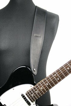 Leather guitar strap Richter Raw IV Nappa Black Leather guitar strap Black - 7